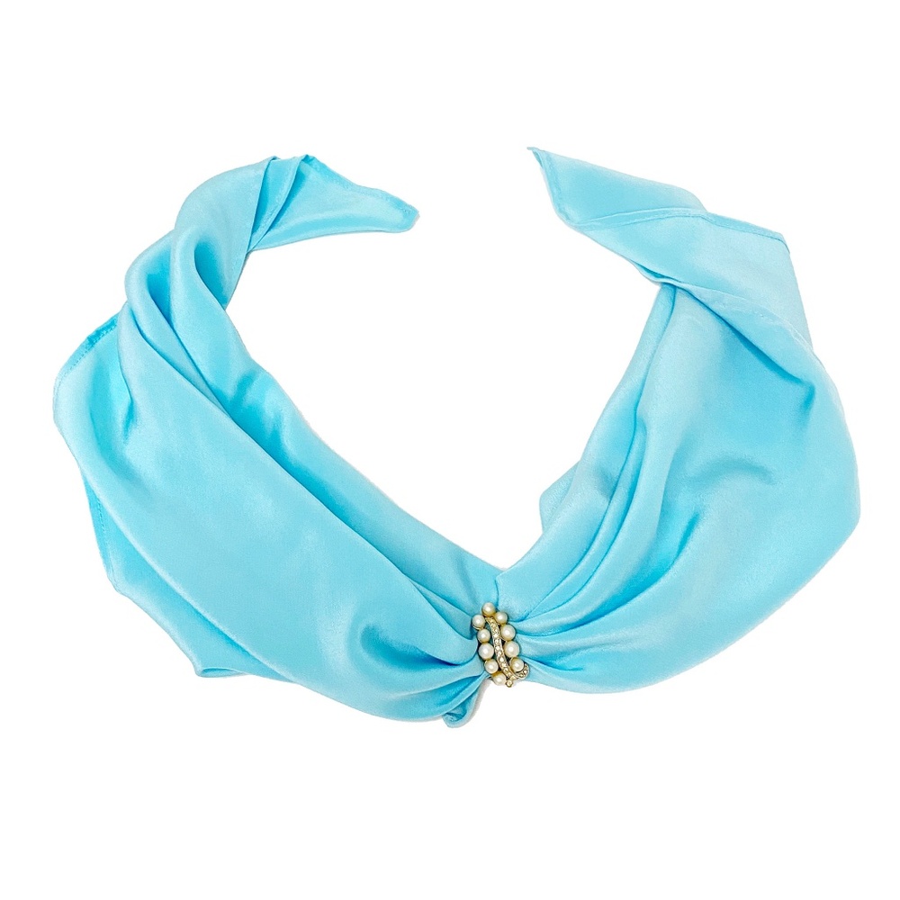Last one‼️NWT SILKLETTE Cerulean Blue 100% Fine Silk Kerchief Scarf